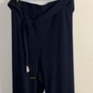 DENNIS by Dennis Basso navy w gold tipped belt side pockets 29” inseam